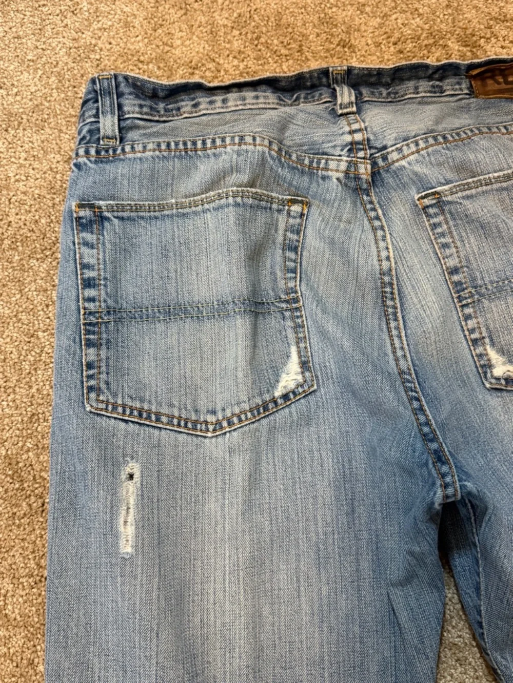 Polo by Ralph Lauren Light Blue Straight Jeans with Distressed Details